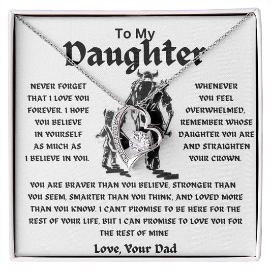 To My Daughter | You Are Braver Than You Believe | Forever Love Necklace