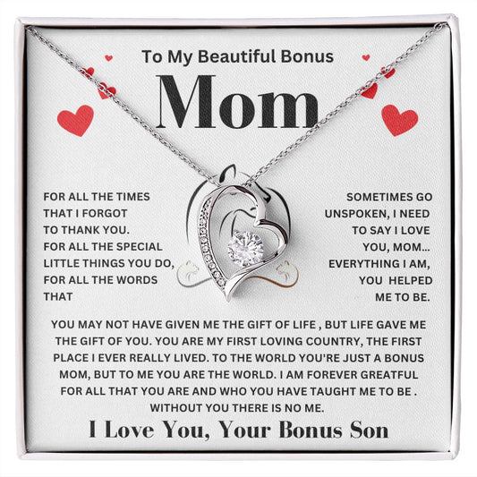 To My Beautiful Bonus Mom | For All The Special Little Things | Forever Love Necklace