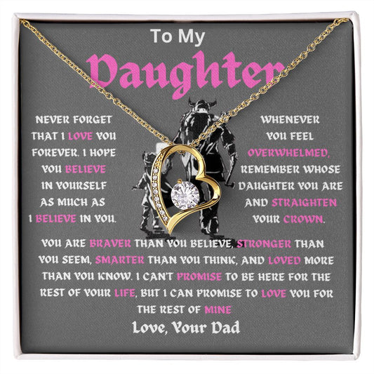 To My Daughter | You Are Braver | Forever Love Necklace